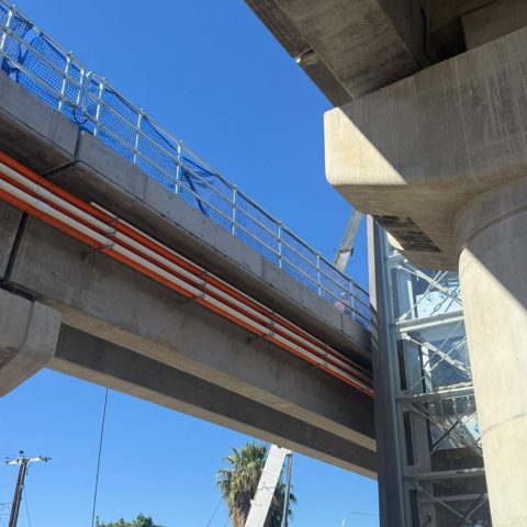 Apex Energy Australia electrical and communications conduits installed beneath an Adelaide tram overpass for the Tram Grade Separation Project.